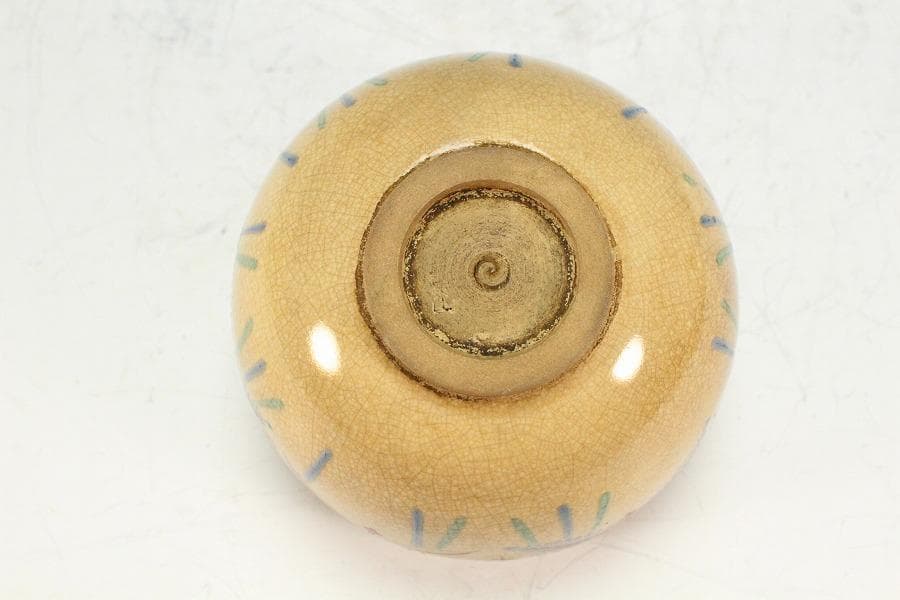 茶道具 古清水 しめ縄絵 茶碗 美品(K-BB519)