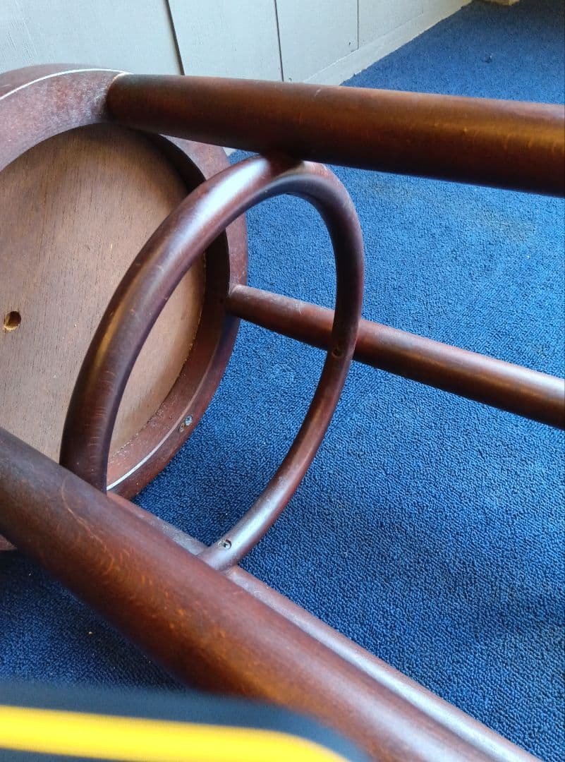 木製バースツール 背もたれ付き 全長約86cm ヴィンテージ