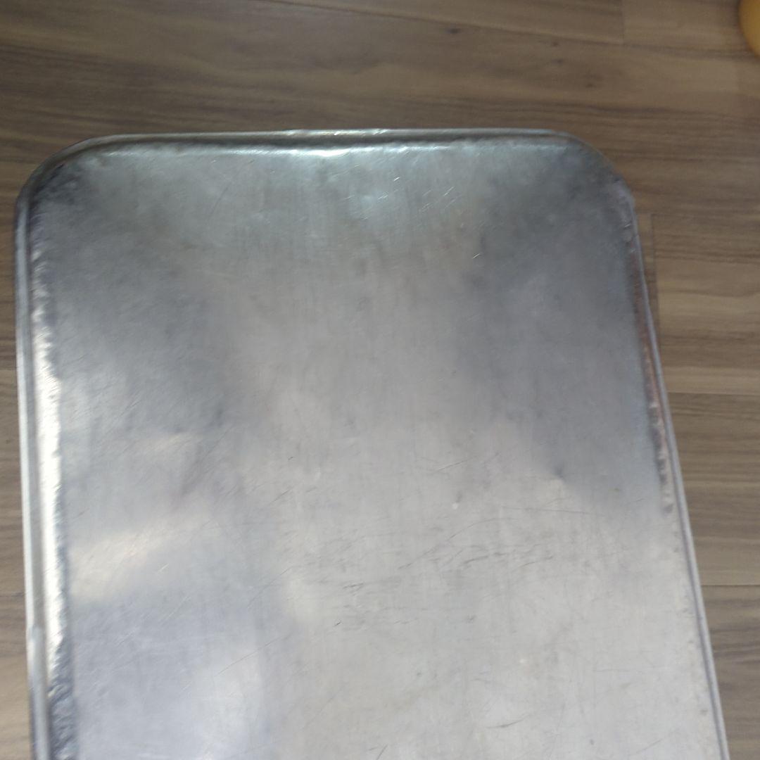 蓋なしアルミ飯台　ジャンクガーデン　アンティーク　昭和古道具　骨董　レトロ