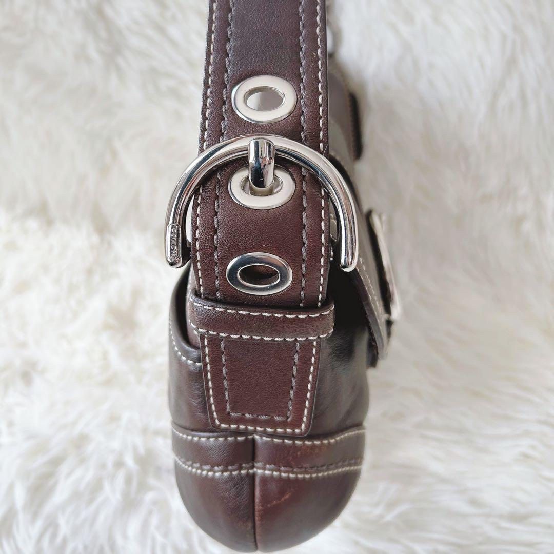 コーチ ソーホー ワンショルダーバッグ オールレザー ブラウン Y2K