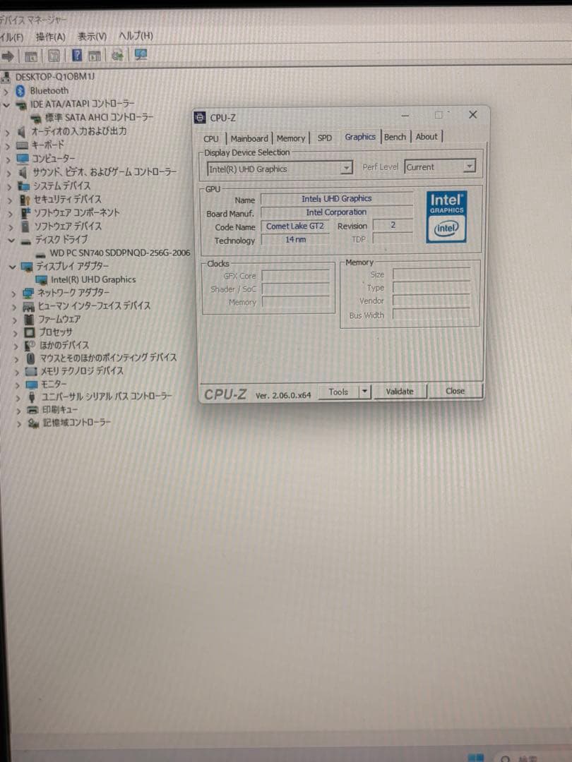 ミニPC intel i5-10210u