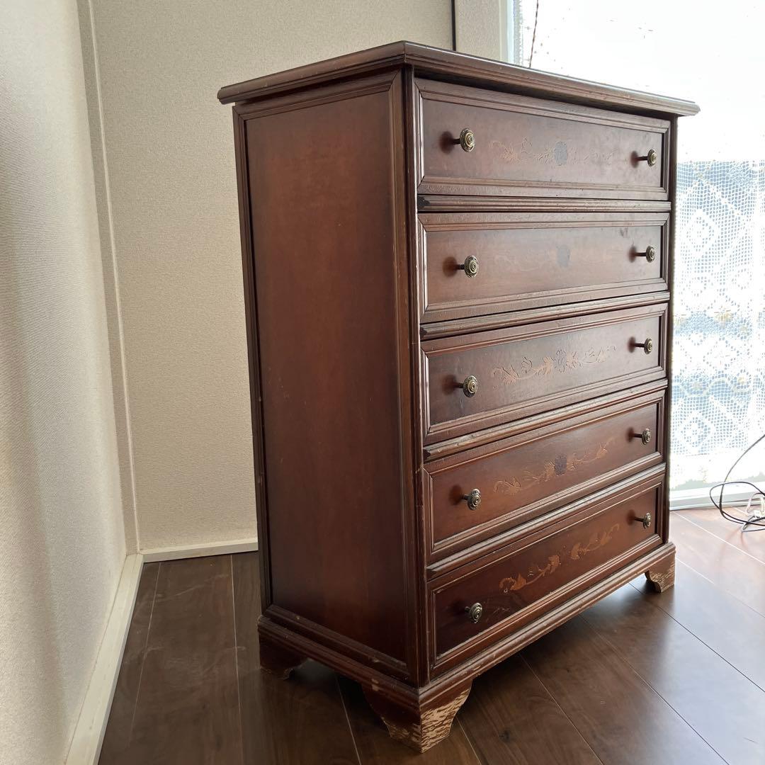 アンティーク 5段チェスト 箪笥 収納 ／イタリア イギリス フランス