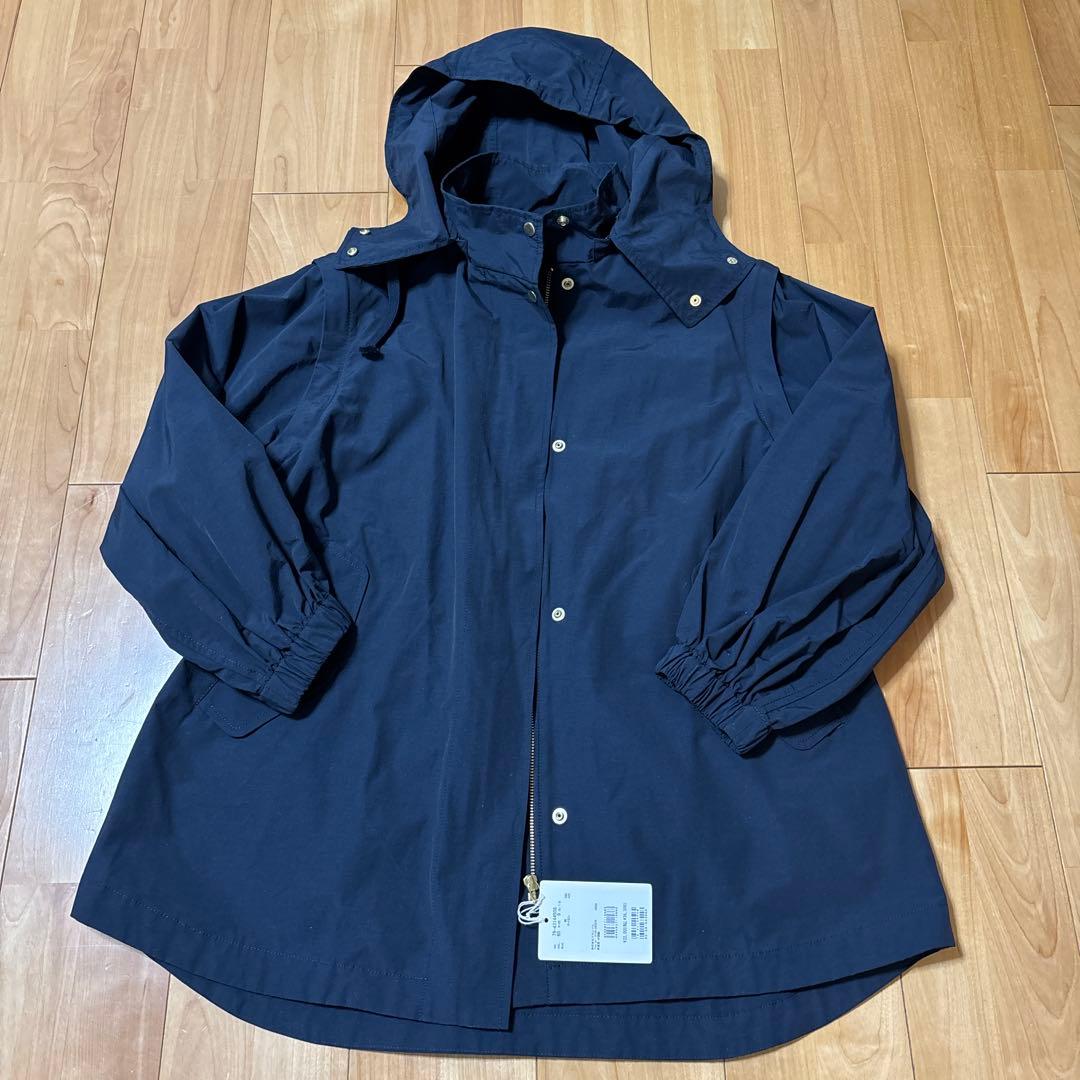 【yvon】イヴォン　ネイビー フード付き モッズコート2WAY オーバーサイズ