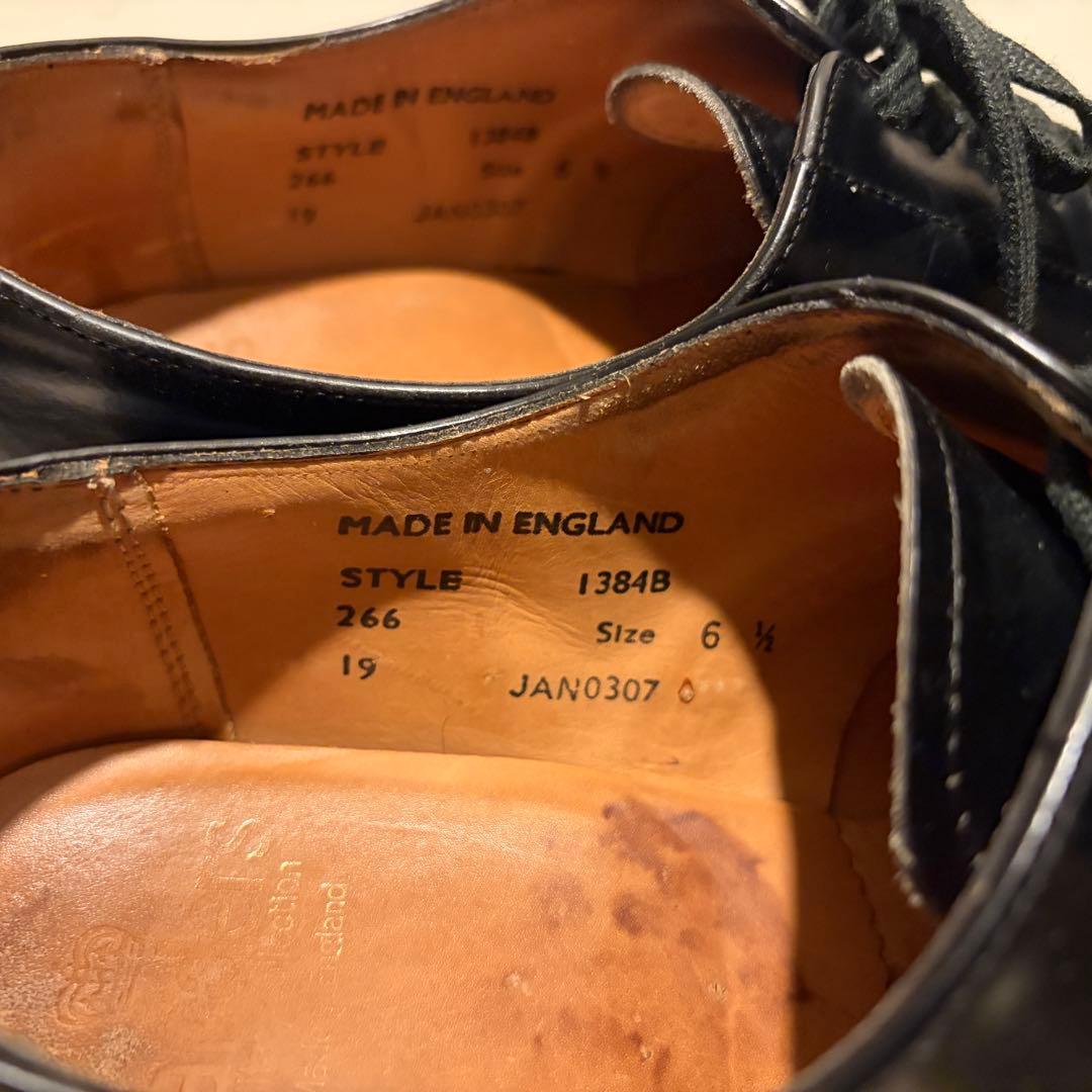 サンダース ミリタリー オフィサー プレーントゥ レザー シューズ