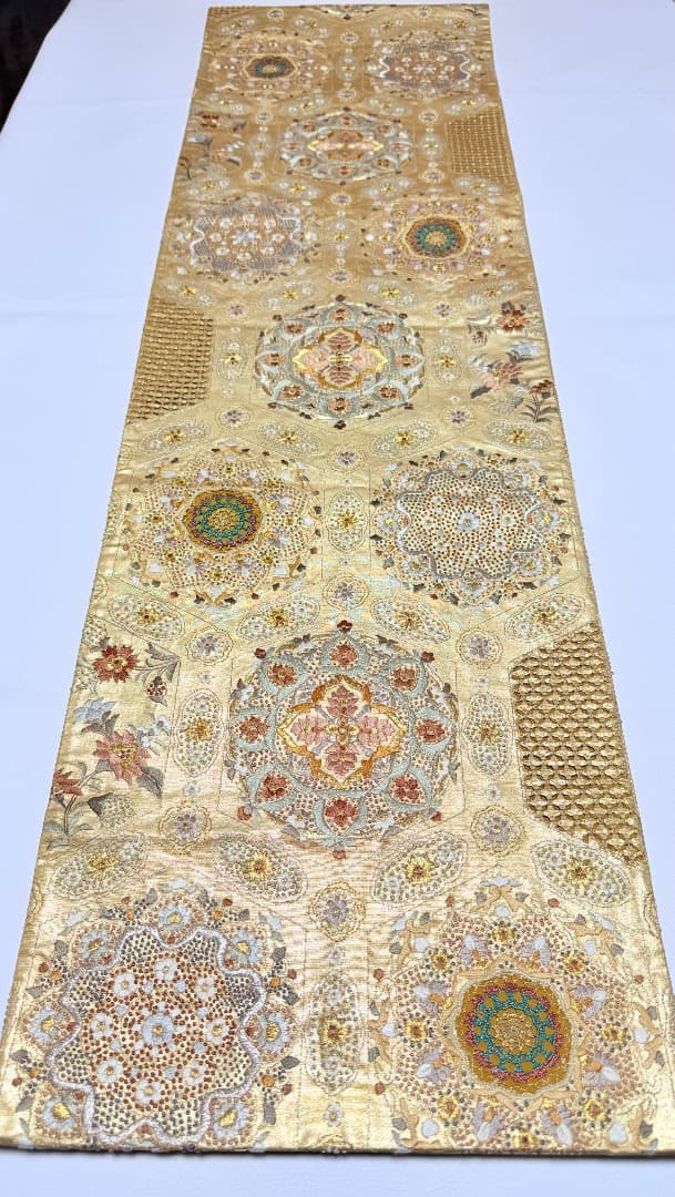 高級 袋帯 正絹 六通柄 汕頭刺繍 相良刺繍 蘇州刺繍 ゴールド 約120万円