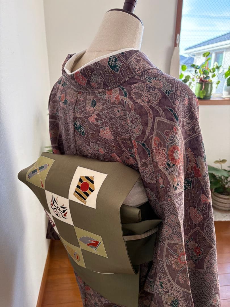 ❤️袷小紋正絹鬼シボ縮緬　やまと謹製新品保管　新品畳紙付き