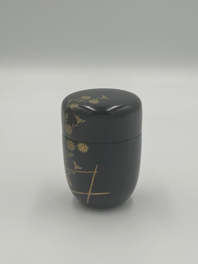 小菊蒔絵　長棗　松峰作　茶道具