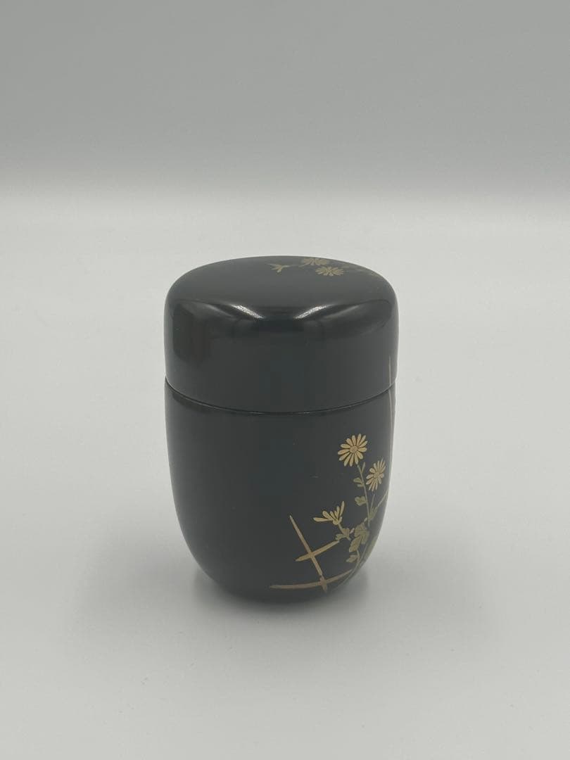 小菊蒔絵　長棗　松峰作　茶道具