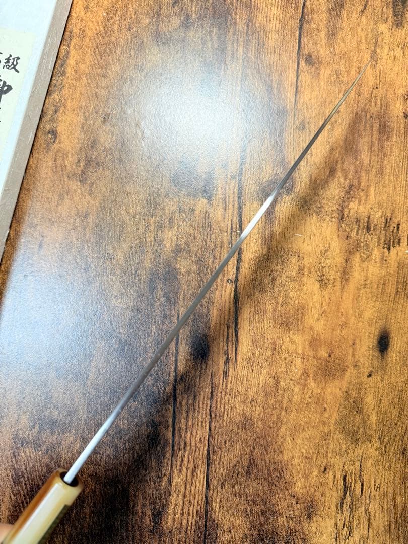 【堺打刃物】フグ引　包丁　白鋼　尺　紫檀水牛八角柄 包丁