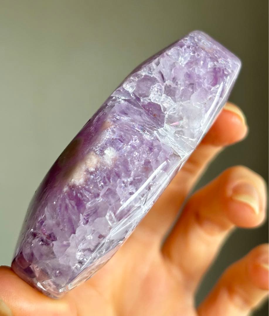 高品質　ピンクアメジスト　BIGハート　パープル