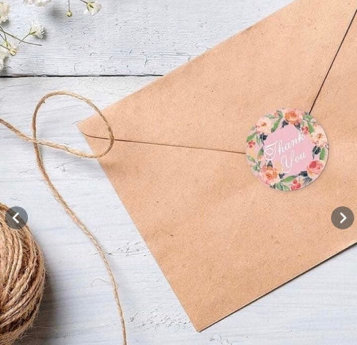 サンキューシールI  6種類 200枚　花柄　フェザー　thank you