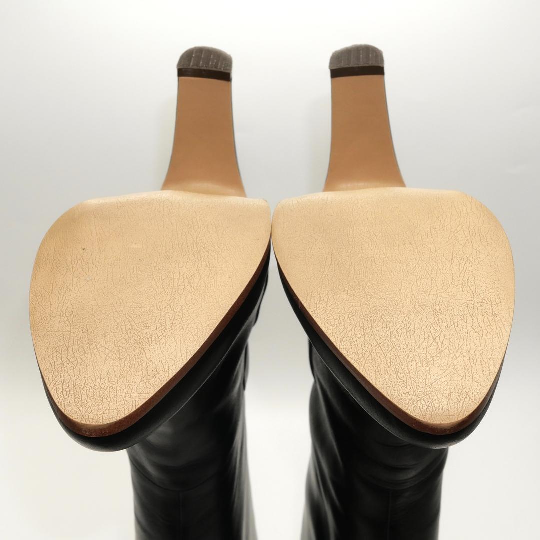 23　DIANA　ダイアナ　ロングブーツ　カーフ　黒　サイドジップ