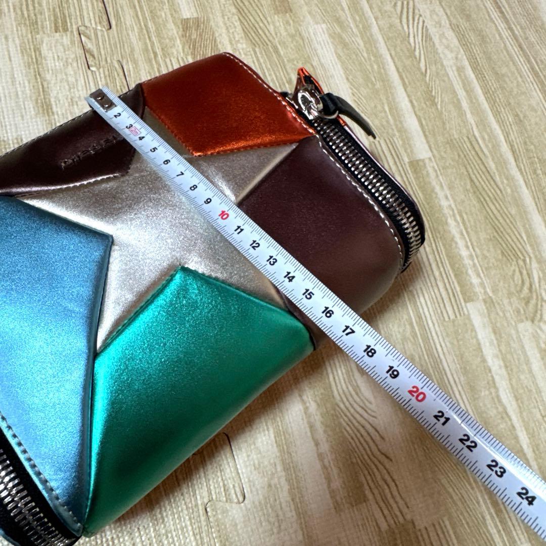 【極美品】DIESELディーゼル マルチカラーレザーバッグ ショルダーチェーン付