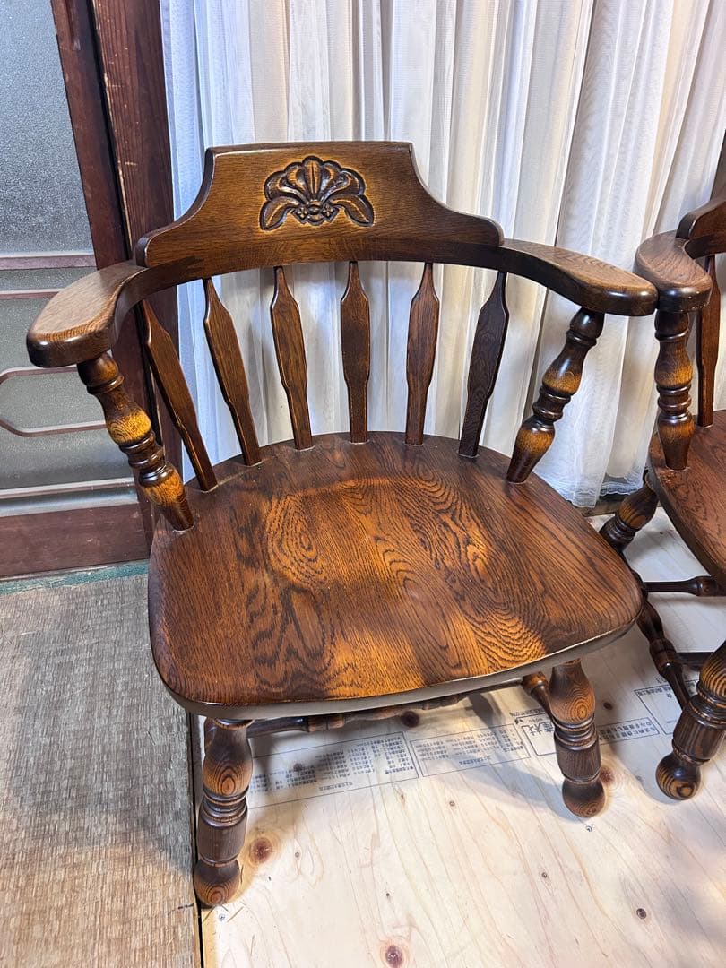 Winds 太平 ウィンザーチェア 肘付き 椅子 木製 　4脚