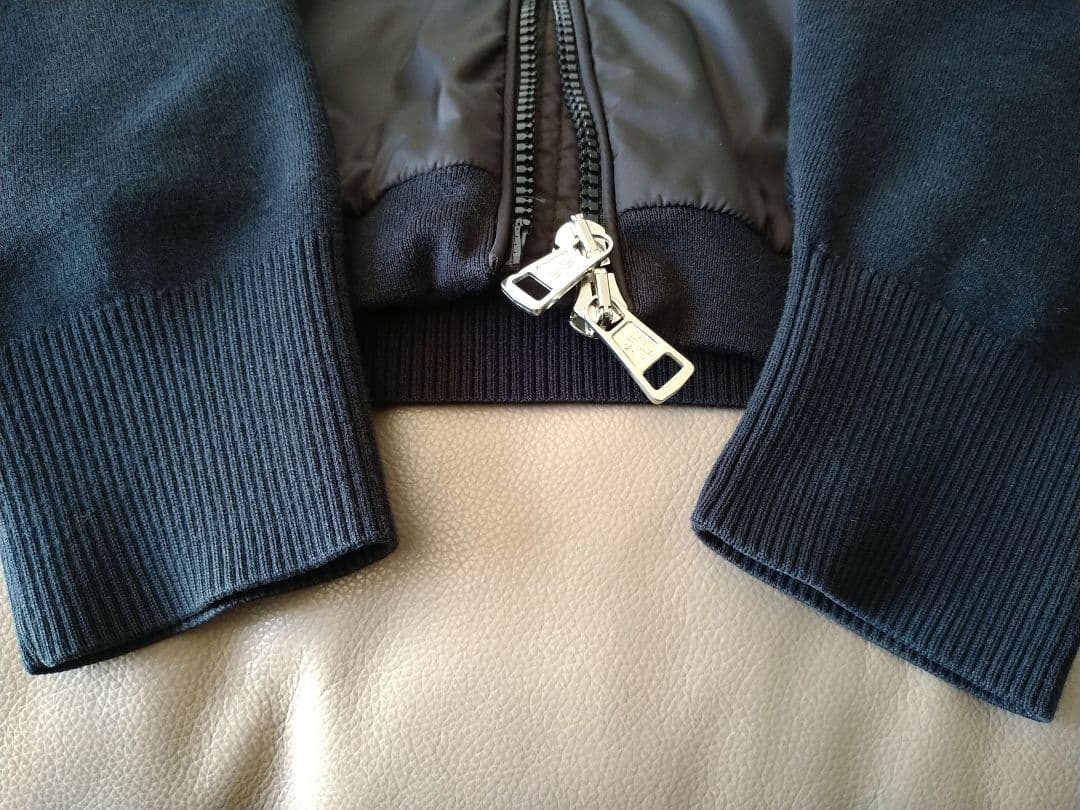 ブラック フード付き ナイロンコットンジャケット