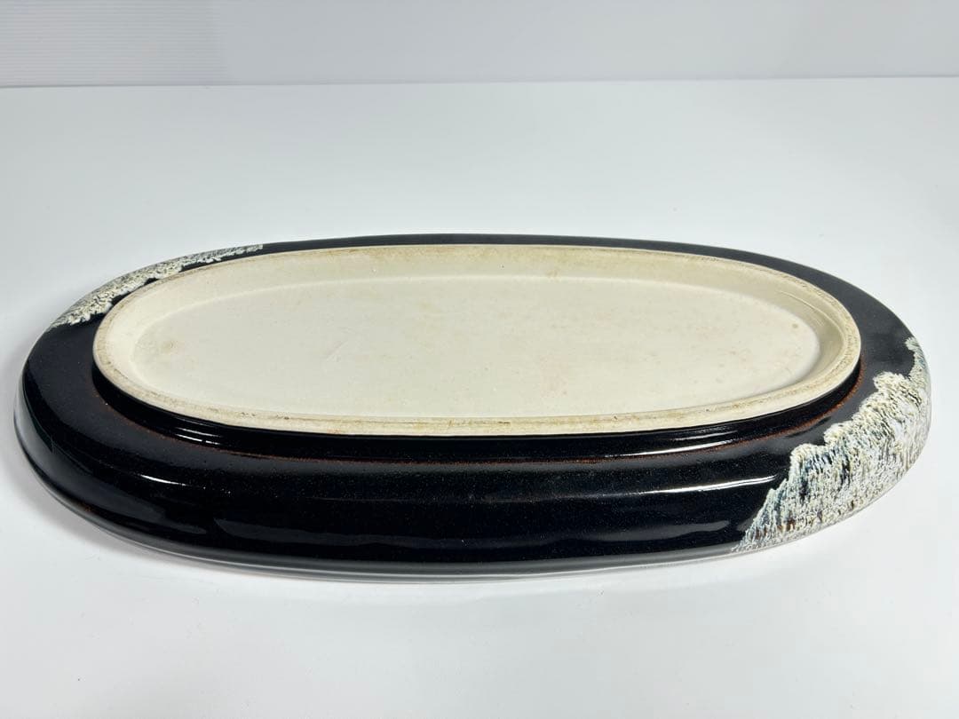 43.5x18x7 2.8kg 華道 生花 花器 フワラーベース 水盤 焼物