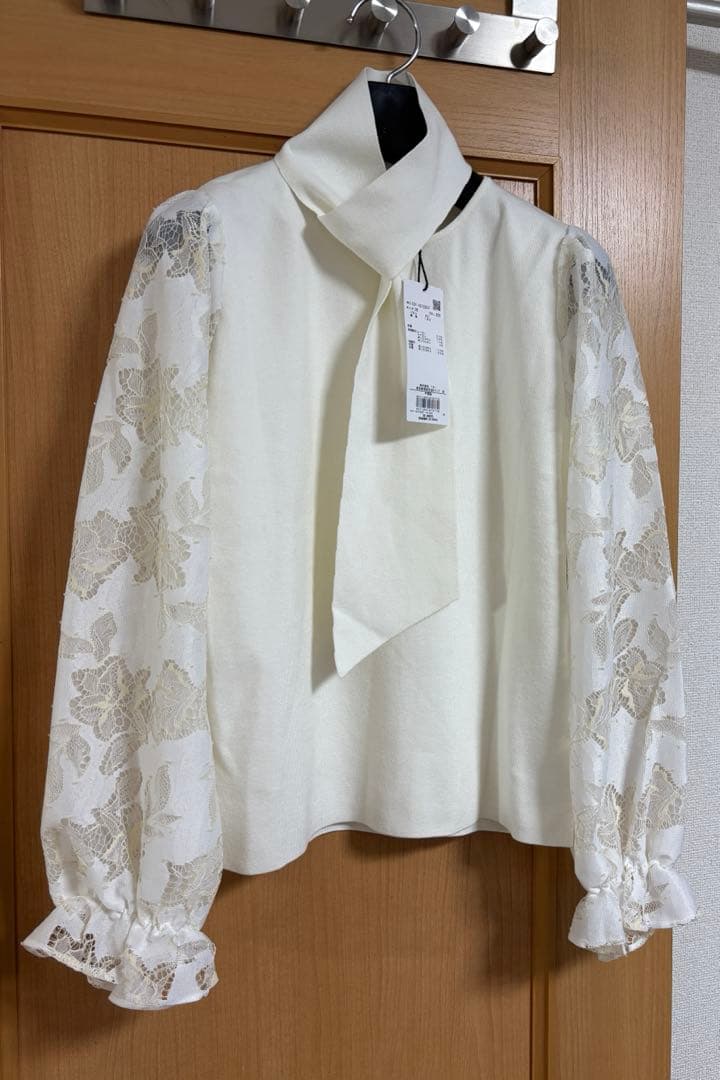 【新品】ピンキーアンドダイアン◆レースコンビニットプルオーバー ホワイト 38