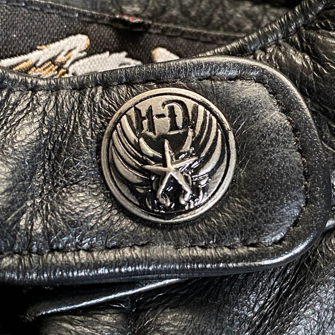 希少♡ハーレーダビッドソン シングルライダースジャケット ワッペン 刺繍