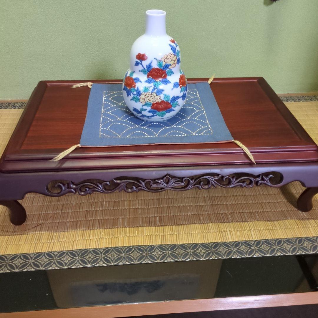 さっち、花台、唐木紫檀無垢、新品箱入り