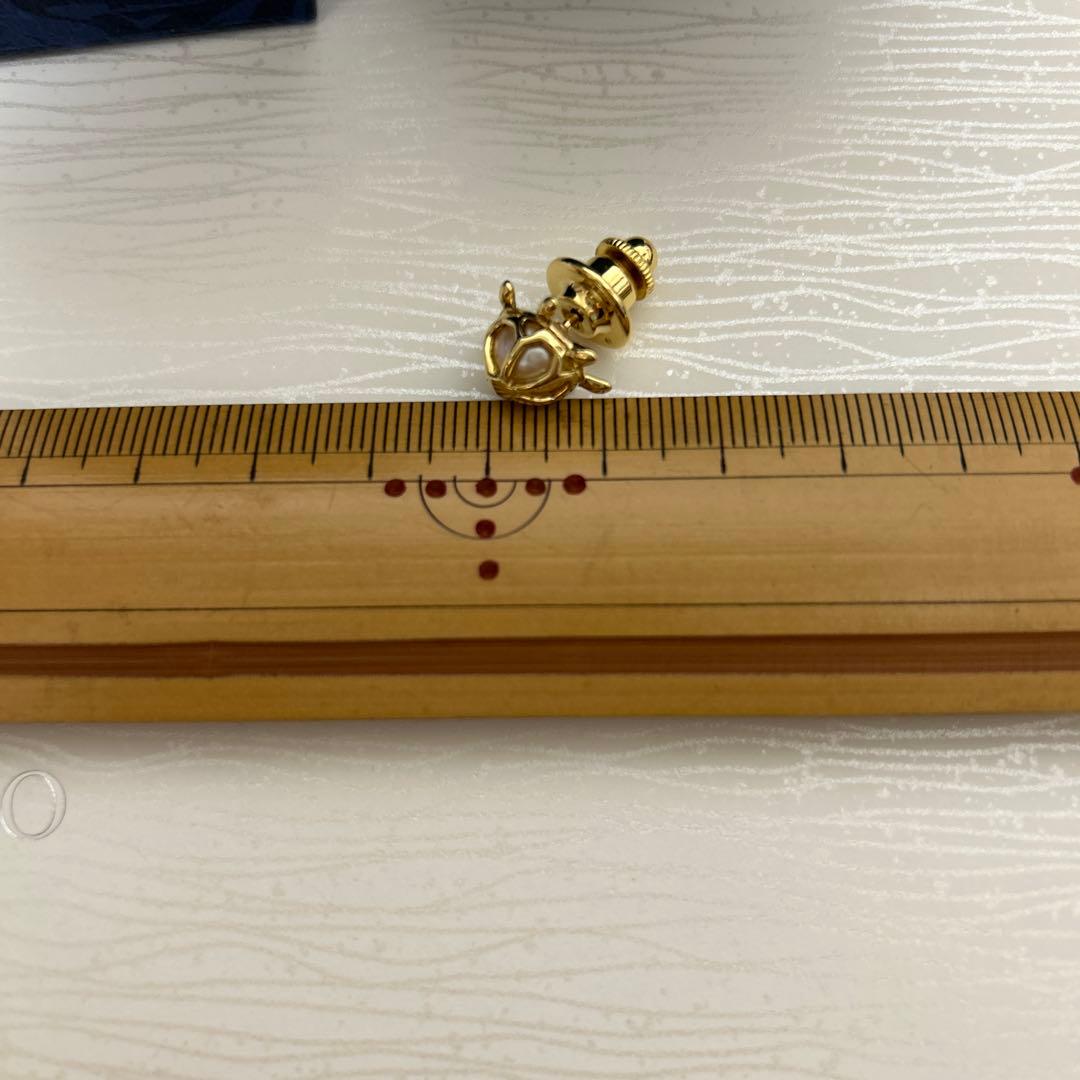 MIKIMOTO ミキモト　真珠　パール　亀　カメ　ピンブローチ　YG K18