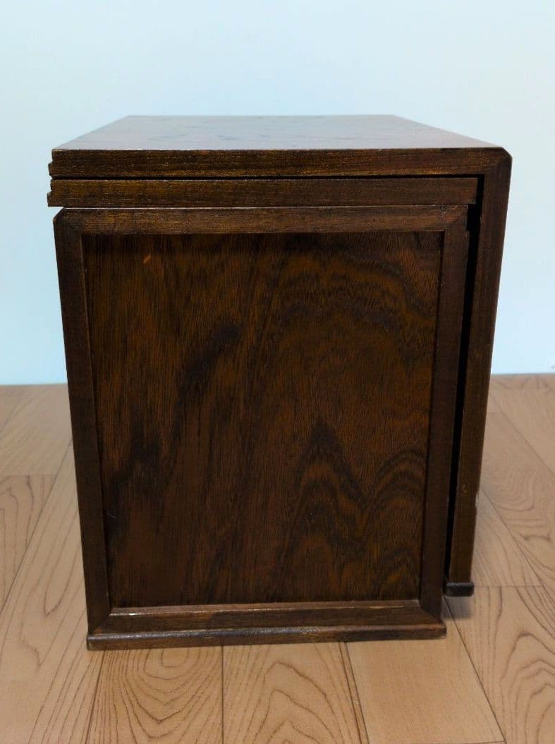 片袖机レトロ木製折りたたみ座机　テーブル 引き出し3つ付き文机