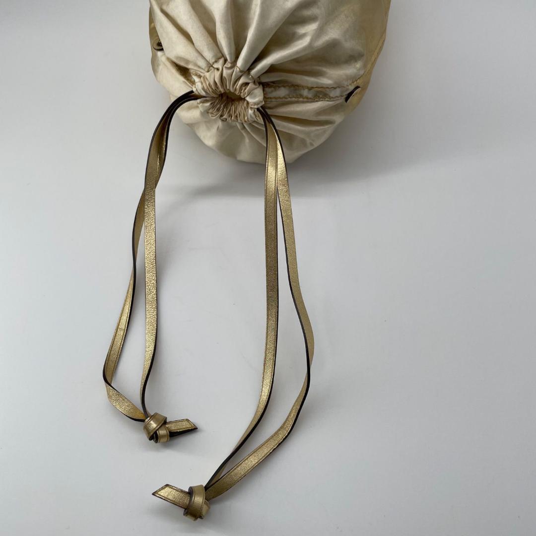 良品✨現行 ポロラルフローレン カゴバッグ ラフィアバッグ 巾着 ゴ ールド内袋