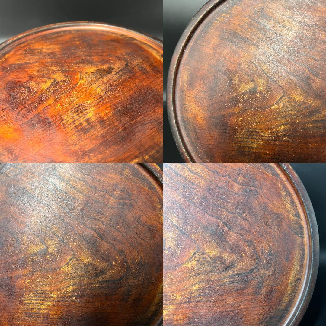 江戸後期〜明治初期 欅製 くり抜き丸盆 拭き漆 酒盆 茶盆 民藝 数寄者向け