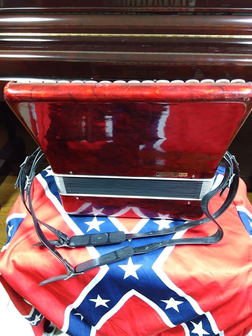 【大幅メンテ完了】 トンボ ソプラノアコーディオン No.270 赤（即演奏可）