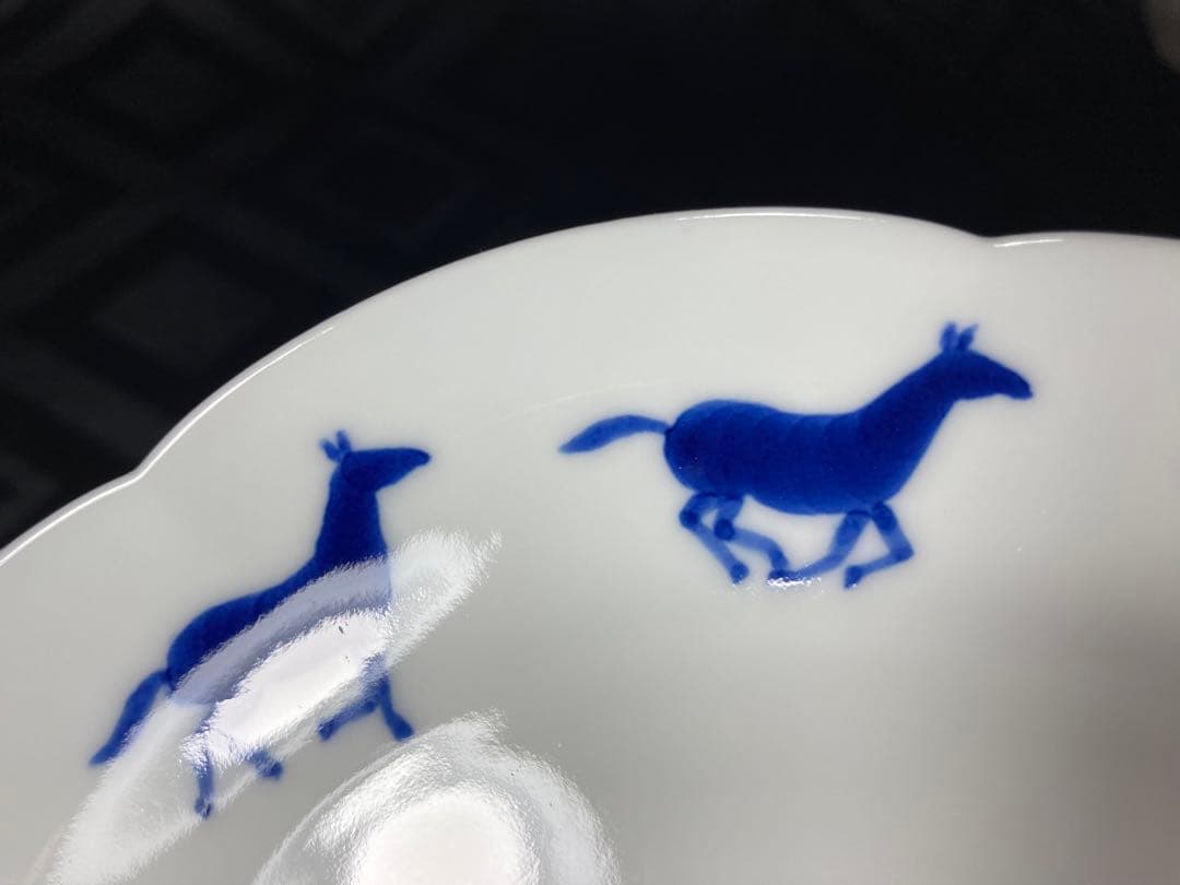 李荘窯　RISO UMAKUYUKU HANAプレートセット　3枚　馬