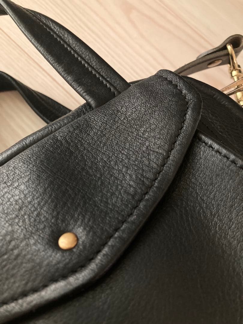 Ense（アンサ） 2way boston S レザー ミニバッグ ブラック