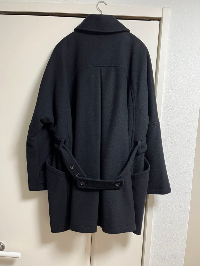 北欧暮らしの道具店バックベルトのウールコートfoufouコラボブラックMサイズ