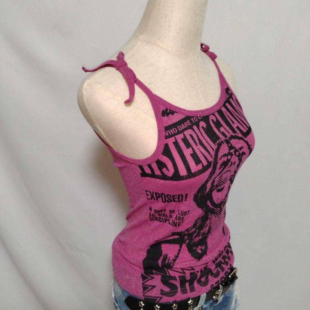 初期 レアデザイン HYSTERICS ヒスガール ピンク ラメ キャミソール