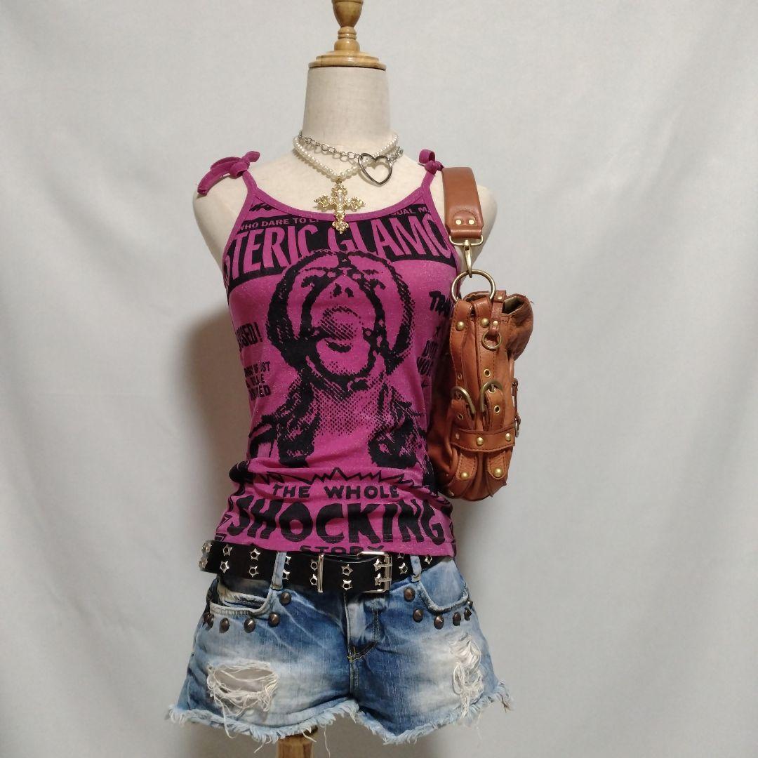 初期 レアデザイン HYSTERICS ヒスガール ピンク ラメ キャミソール