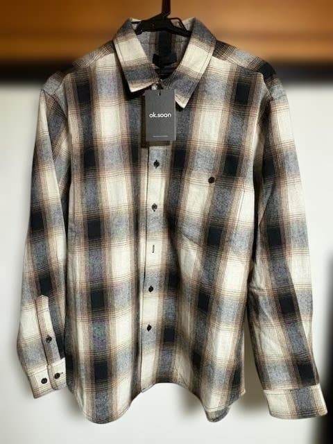 【タグ付き】ok.soon オクスン フランネルチェックシャツ