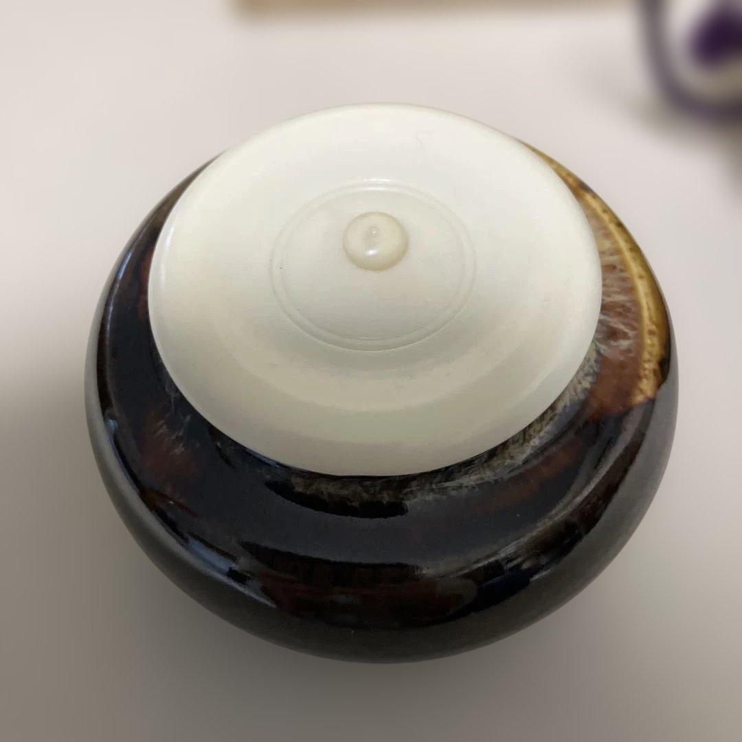 茶道具 大海茶入 桶谷定一作 共箱 仕覆付