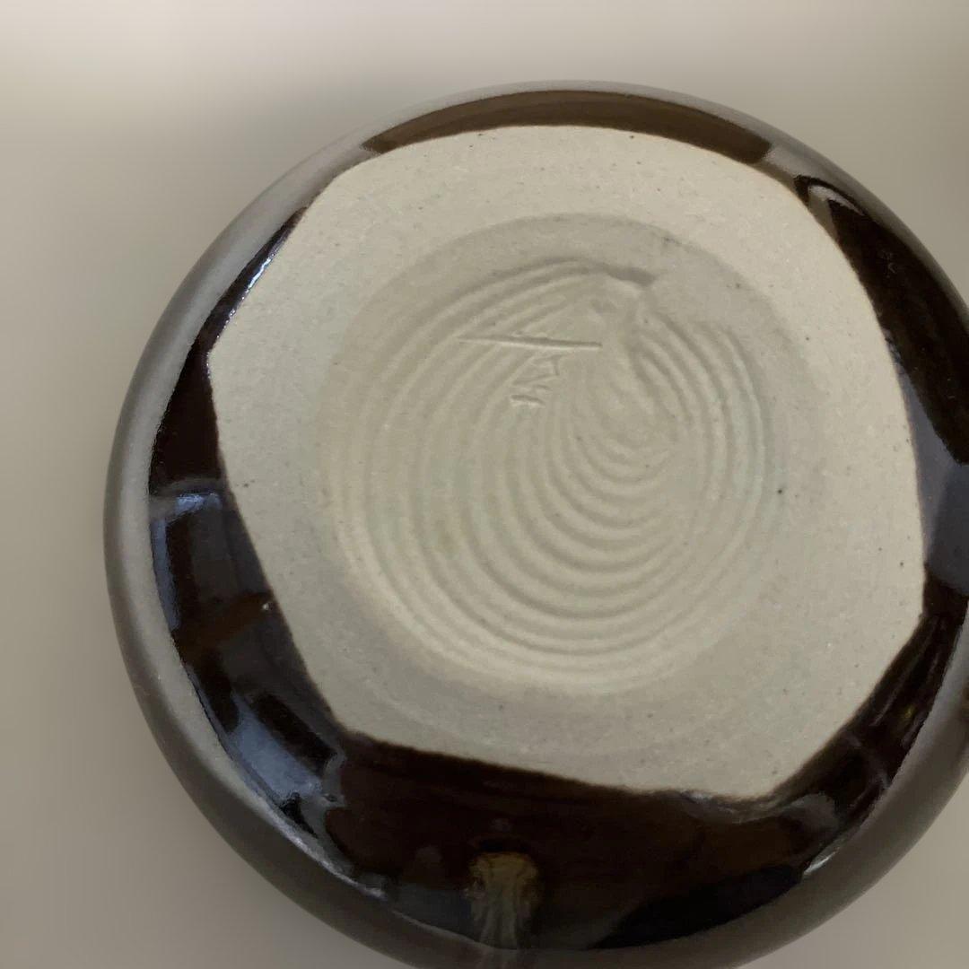 茶道具 大海茶入 桶谷定一作 共箱 仕覆付