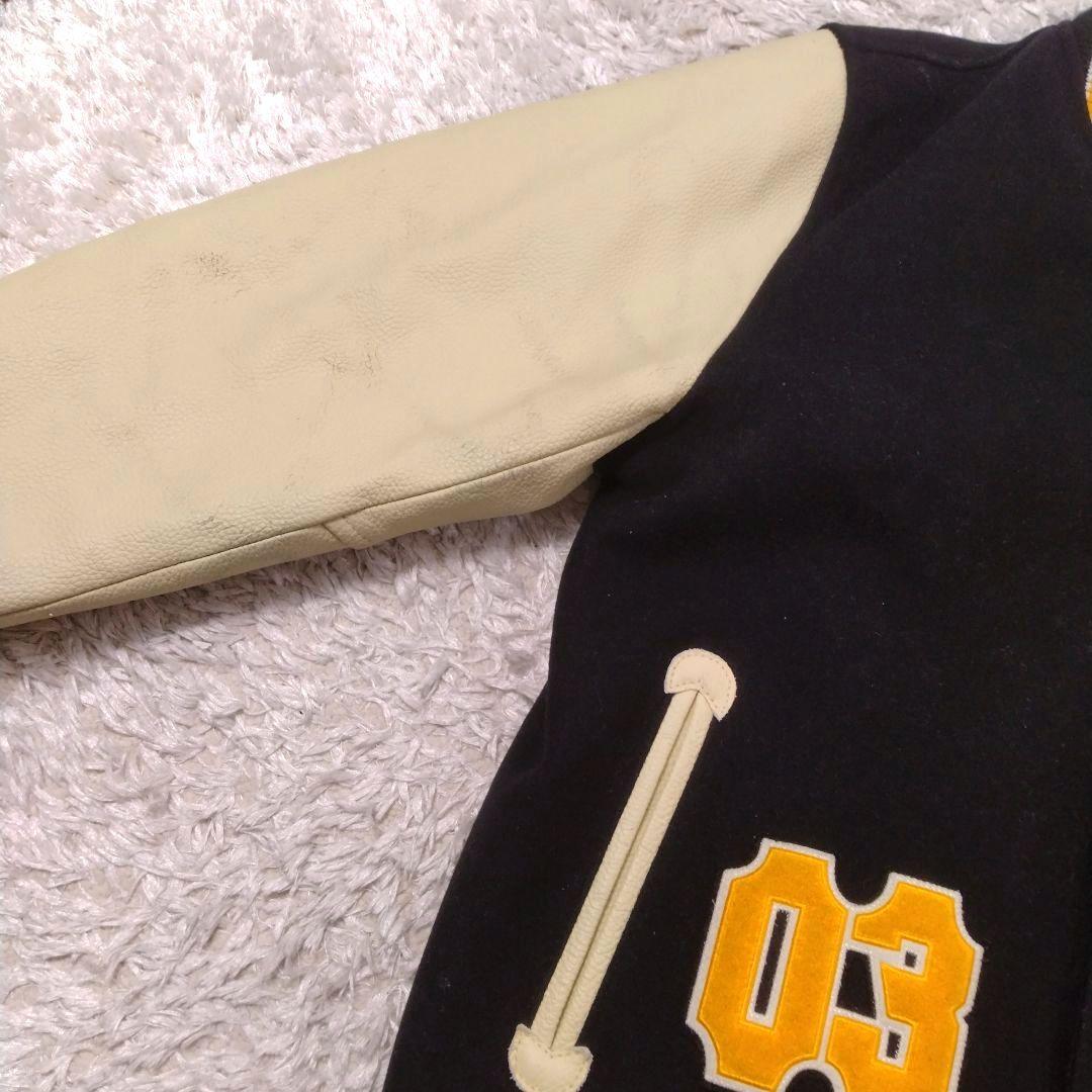 メンズ☆FAT　スタジャン10th　袖革XXLレザー　ウールメルトン　JUMBO