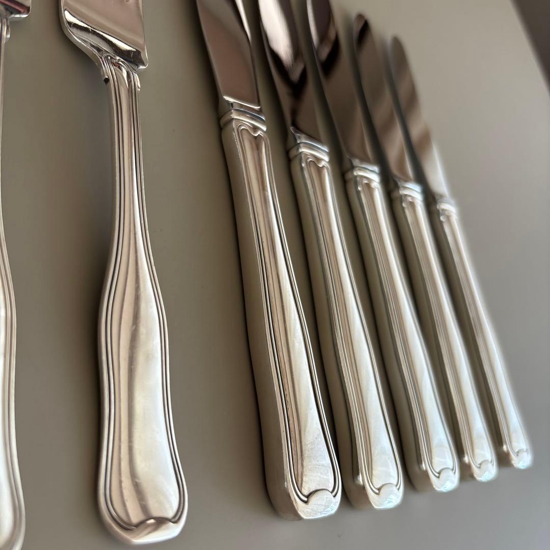 美品ジョージジェンセン★オールドデニッシュ★ディナーナイフ&フォーク★各5本