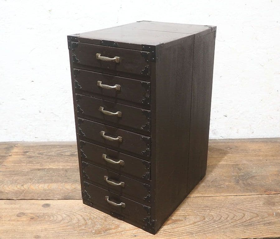 1388 レトロな小引き出し　収納棚　書類ケース　サイドチェスト　ヴィンテージ