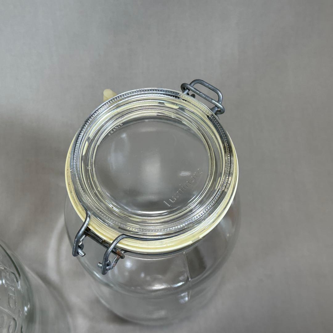 ガラスキャニスター　ガラス製菓子瓶 5点セット◇菓子瓶　レトロ　当時物　古道具