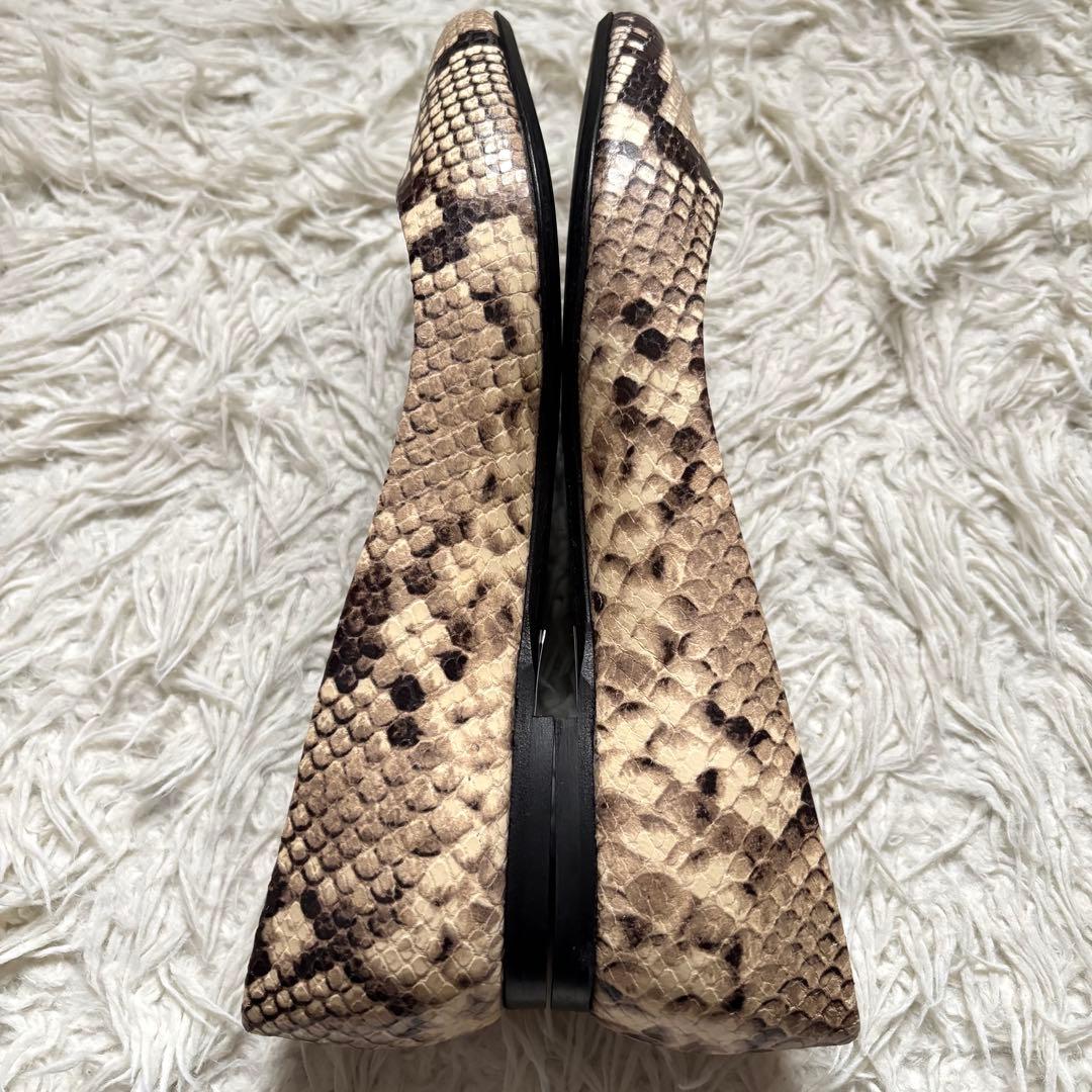 極美品　FABIO RUSCONI パイソン パンプス フラットシューズ 36