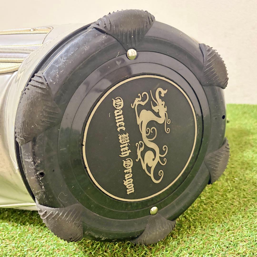 ダンスウィズドラゴン　キャディバッグ　3点式　ゴールド　エナメル　フードなし