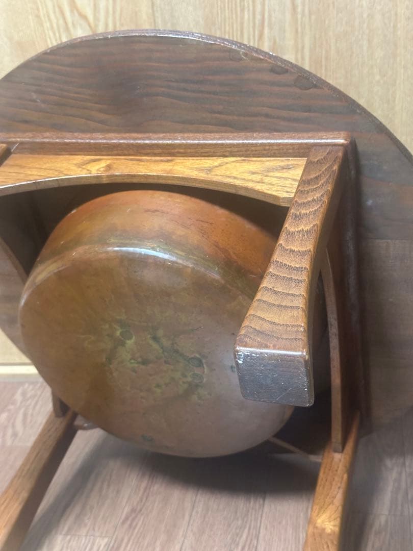 骨董火鉢囲炉裏テーブル　セット　レトロ ちゃぶ台 鉄五徳木灰付き