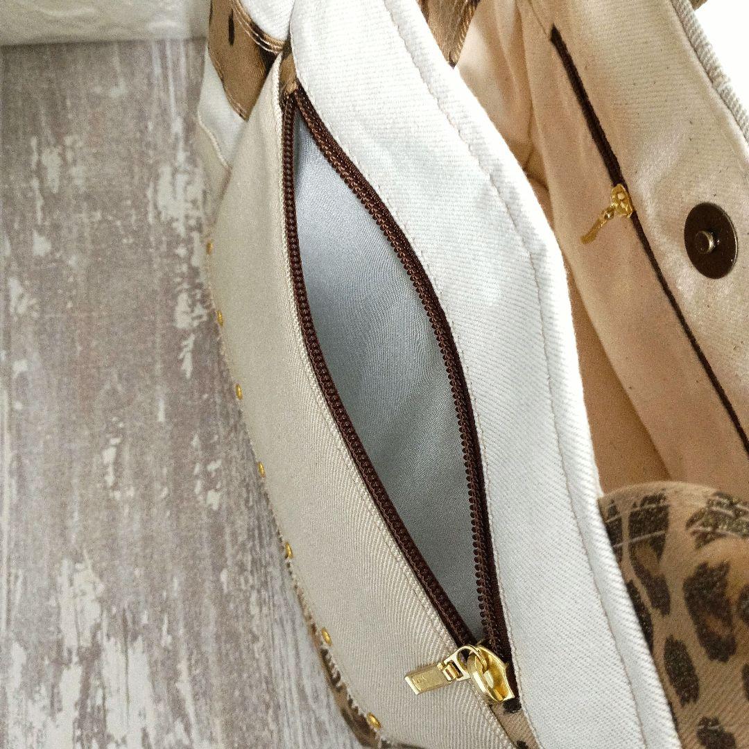 リメイクデニム★サイドポケットトートバッグ leopard＋l