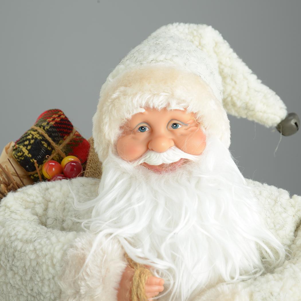 大きな白いサンタクロース　 人形 　ホワイトサンタ 　 置物　身長45㎝