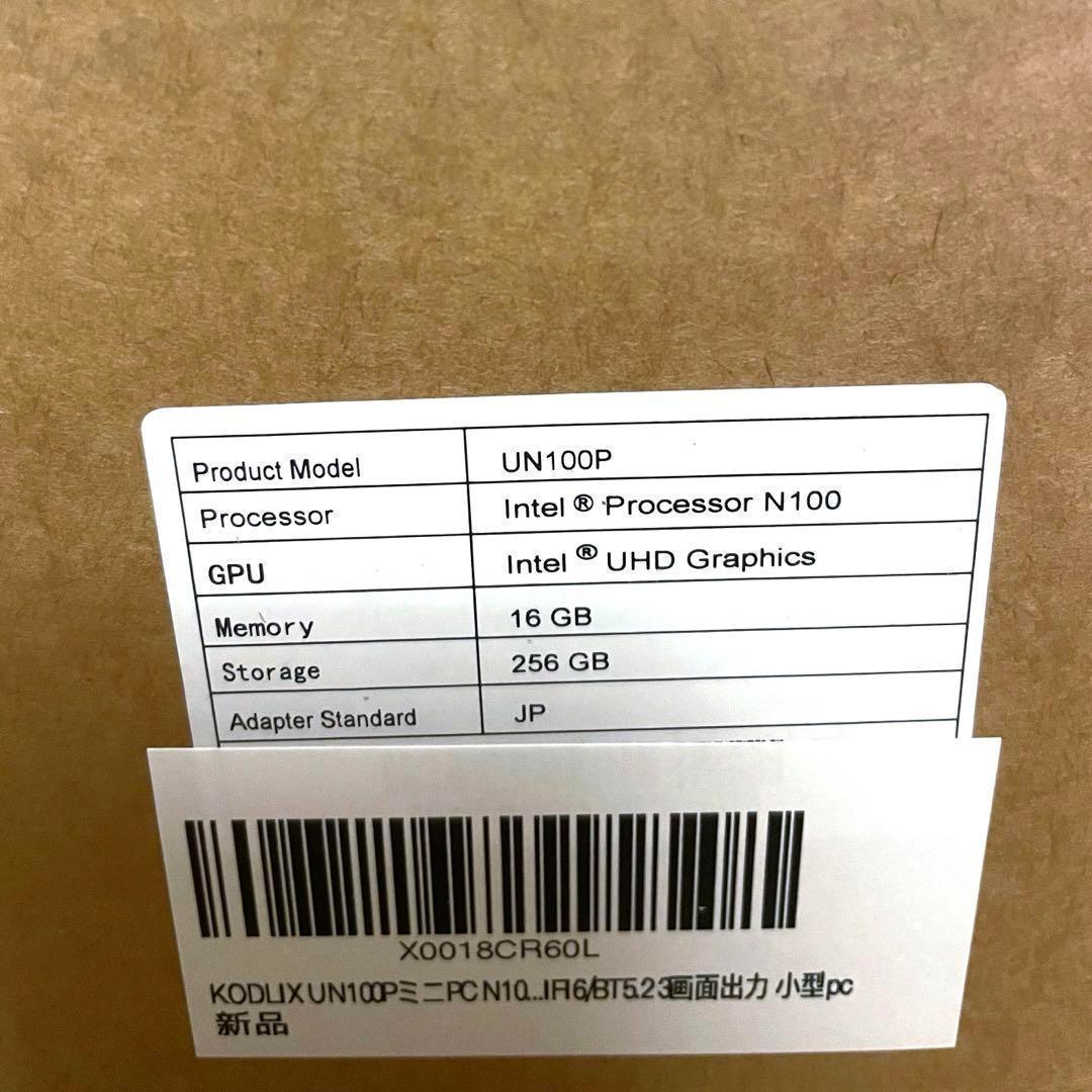 ミニPC N100 16GB DDR4 256GB Windows 11 Pro