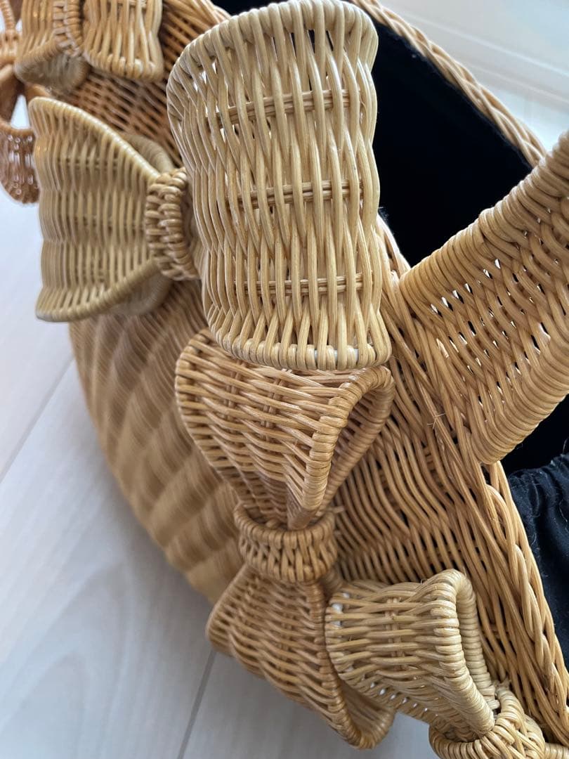 アナトリエ　カゴバッグ　リボン