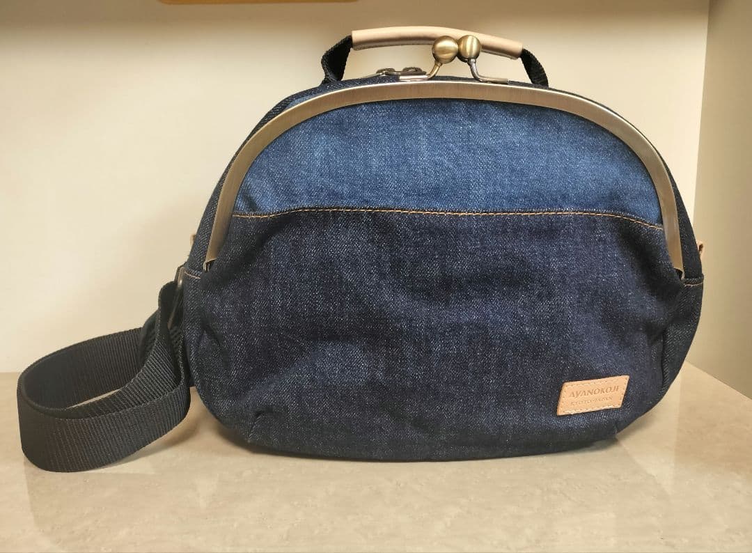 あやの小路 AYANOKOJI がま口ポシェット型ボディバッグ デニム 2way