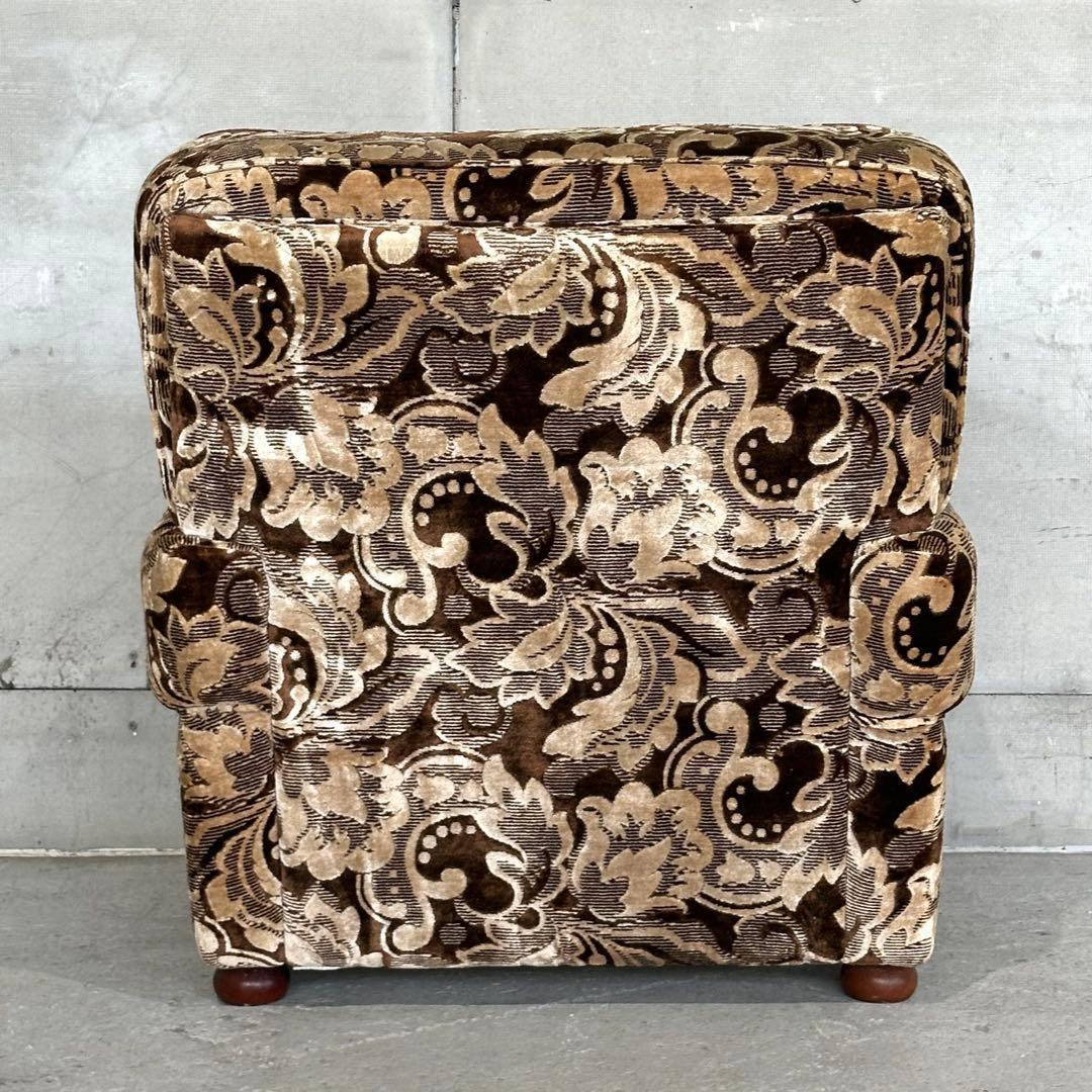 ✿70s✿昭和レトロ ヴィンテージ1人掛けソファ 金華山✕無垢調アーム