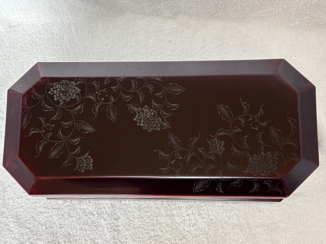 【未使用新品】千舟堂 八隅二段重箱 輪島塗 宝相華 共箱 専用布付き